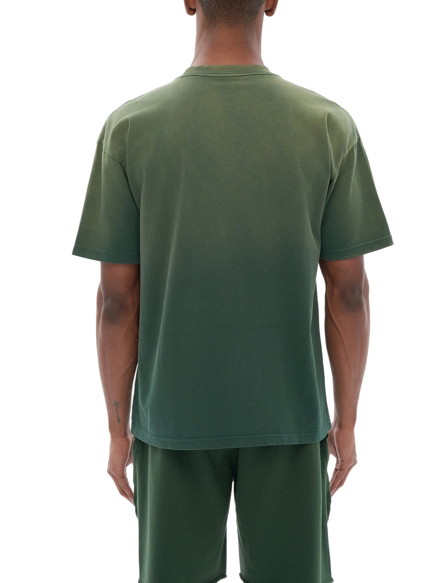 Vintage Washed Tiger Stripes Dyed Gradient T-Shirt - 250 GSM